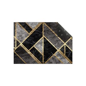 Black and Grey Geometric Centerpiece (Rug)
