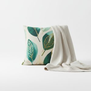 Emerald & Gold Botanical Accent Pillow