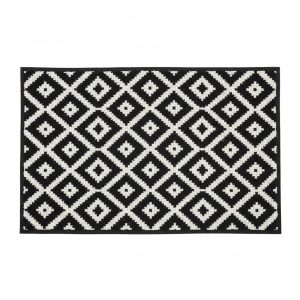 Bold Monochrome Geometric Diamond Doormat