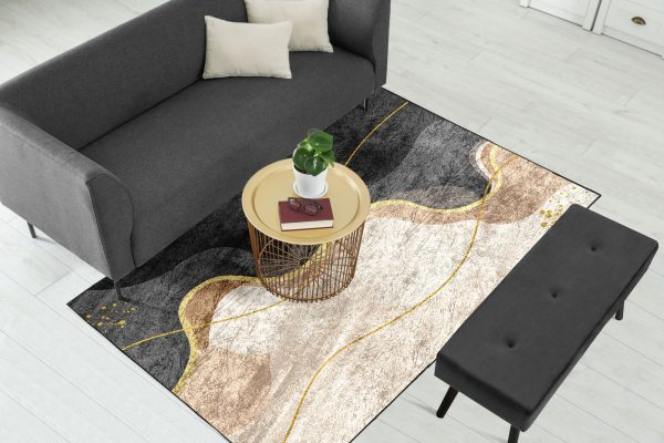 Beige Grey Wavy Centerpiece (Rug) - Image 3