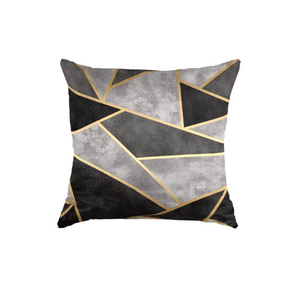 Grey Gold Triangle Soft Cushion