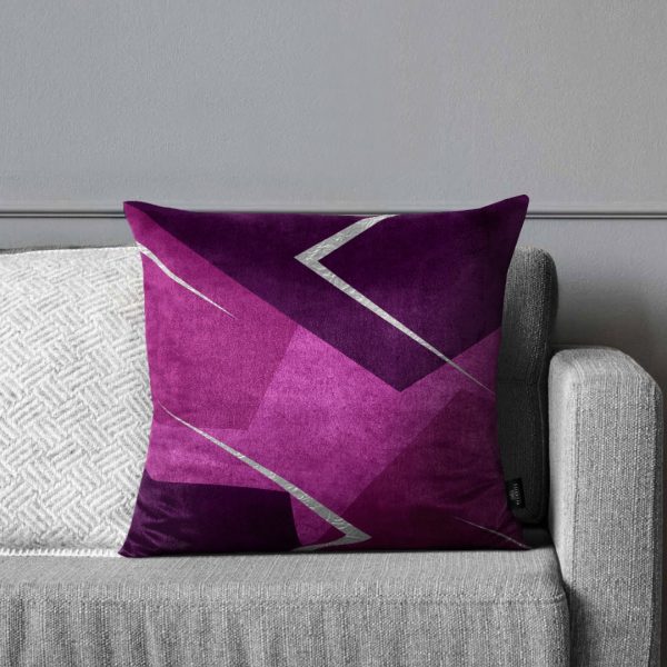 Shades of Purple Triangle with Silver Soft Cushion - Image 3