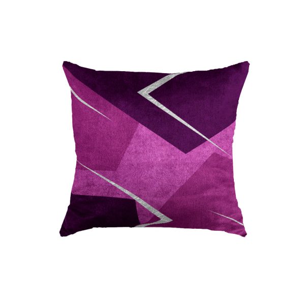 Shades of Purple Triangle with Silver Soft Cushion