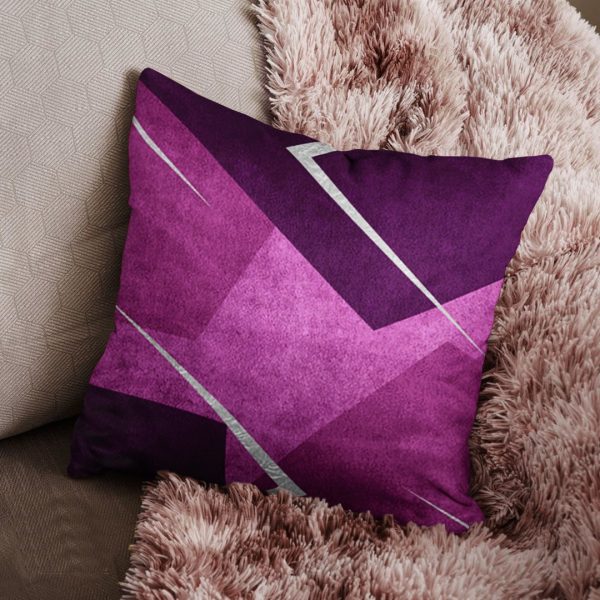 Shades of Purple Triangle with Silver Soft Cushion - Image 2