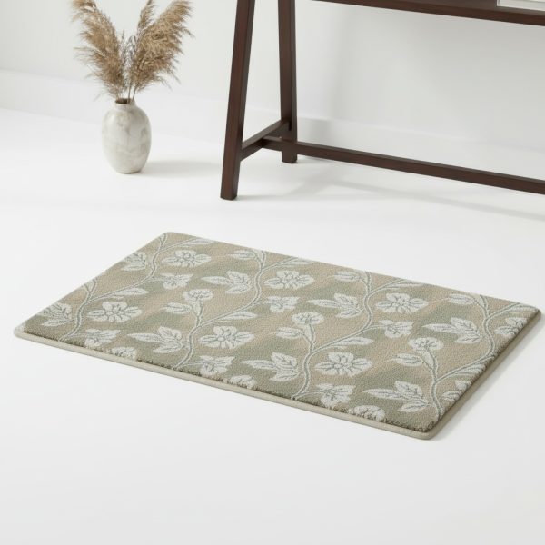 Elegant Floral Vine Sage Doormat - Image 2