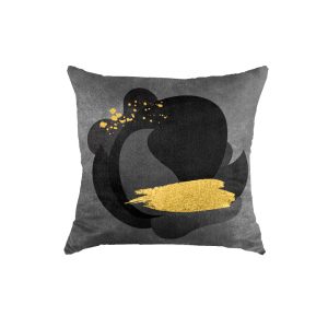Shades of Grey with Gold Brushes Soft Cushion