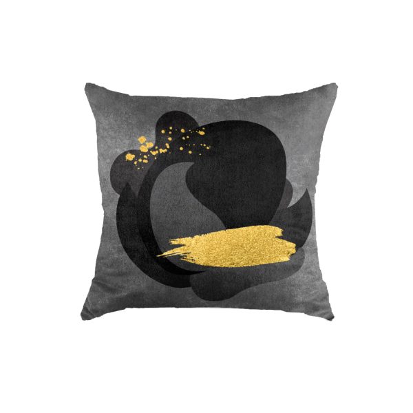 Shades of Grey with Gold Brushes Soft Cushion
