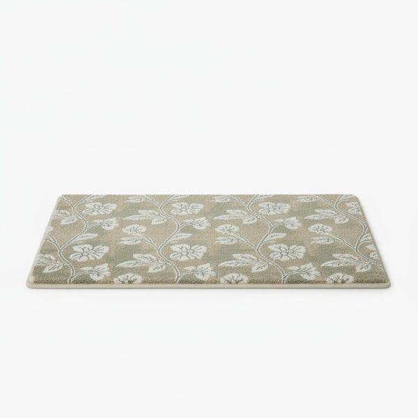 Elegant Floral Vine Sage Doormat
