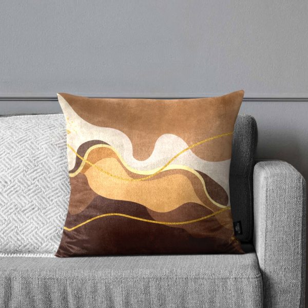 Beige Brown Soft Wavy Cushion - Image 2