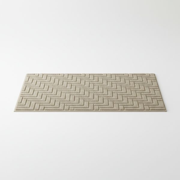 Modern Herringbone Textured Indoor Mat