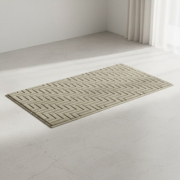 Modern Herringbone Textured Indoor Mat - Image 2