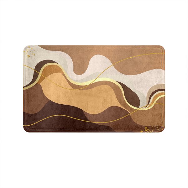 Super Soft Wavy Door Mat Beige Brown