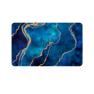 Sea Blue Abstract Super Soft Door Mat