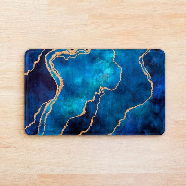 Sea Blue Abstract Super Soft Door Mat - Image 2