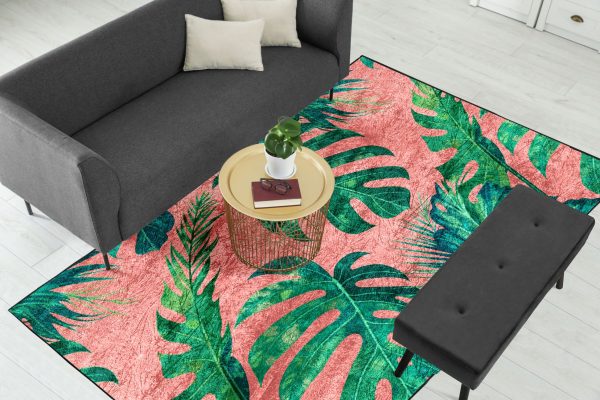 Green Pink Tropical Centerpiece (Rug) - Image 3