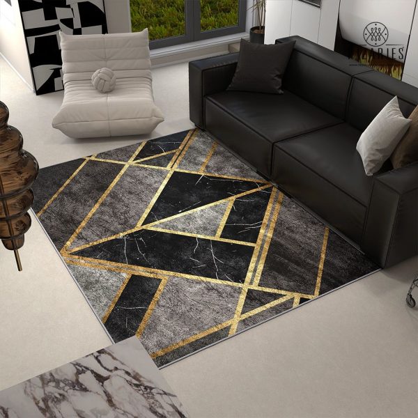 Black and Grey Geometric Centerpiece (Rug) - Image 3